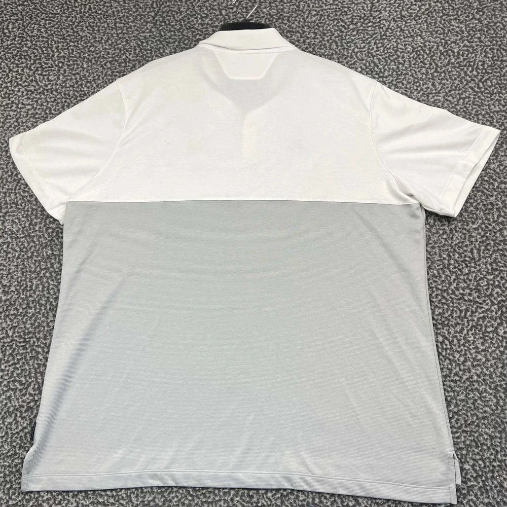 Air Jordan Michigan Wolverines Polo Shirt Men XXL White Gray Short Sleeve